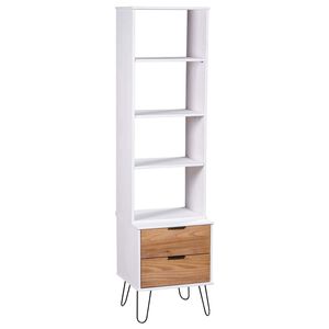 vidaXL Biblioth&egrave;que New York blanc et naturel bois de pin massif