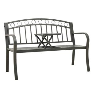 vidaXL Banc de jardin avec table Gris 120 cm Acier