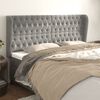 vidaXL T&ecirc;te de lit avec oreilles Gris clair 183x23x118/128 cm Velours