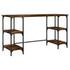 vidaXL Bureau ch&ecirc;ne fum&eacute; 140x50x75 cm m&eacute;tal et bois d'ing&eacute;nierie
