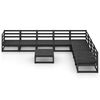 vidaXL Salon de jardin 9 pcs noir bois de pin massif