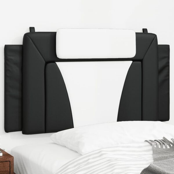 vidaXL Coussin de t&ecirc;te de lit Viana noir et blanc 100 cm similicuir