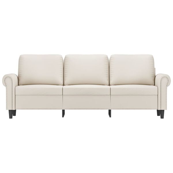 vidaXL Canap&eacute; &agrave; 3 places Cr&egrave;me 180 cm Similicuir
