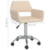 vidaXL Chaises pivotantes &agrave; manger lot de 4 cr&egrave;me tissu