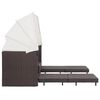 vidaXL Canap&eacute;-lit extensible 3 places avec toit R&eacute;sine tress&eacute;e Marron