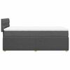 vidaXL Sommier &agrave; lattes de lit avec matelas Gris fonc&eacute; 90x200 cm Tissu