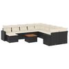 vidaXL Salon de jardin 12 pcs avec coussins noir r&eacute;sine tress&eacute;e