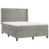 vidaXL Sommier &agrave; lattes de lit et matelas Gris clair 140x190cm Velours