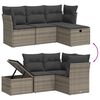 vidaXL Salon de jardin 4 pcs avec coussins gris résine tressée
