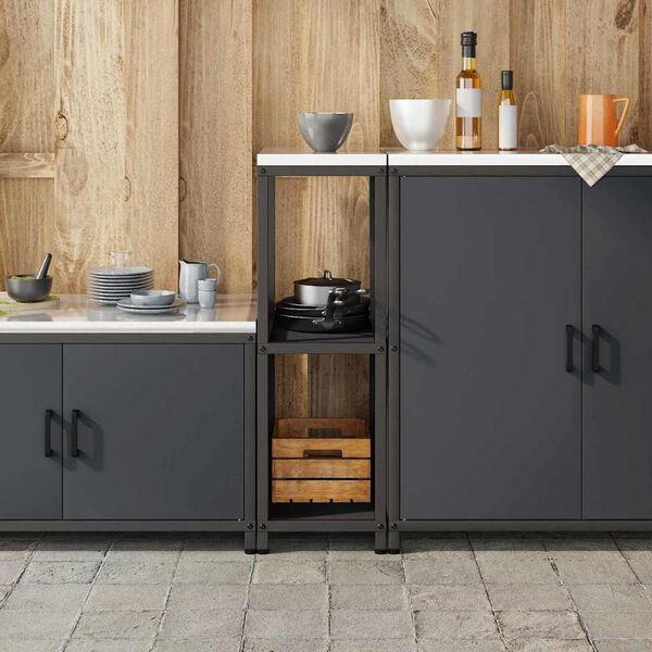 vidaXL Rangement de cuisine Anthracite 60 x 50 x 92 cm Acier