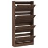 vidaXL Armoire &agrave; chaussures 4 tiroirs rabattables ch&ecirc;ne marron