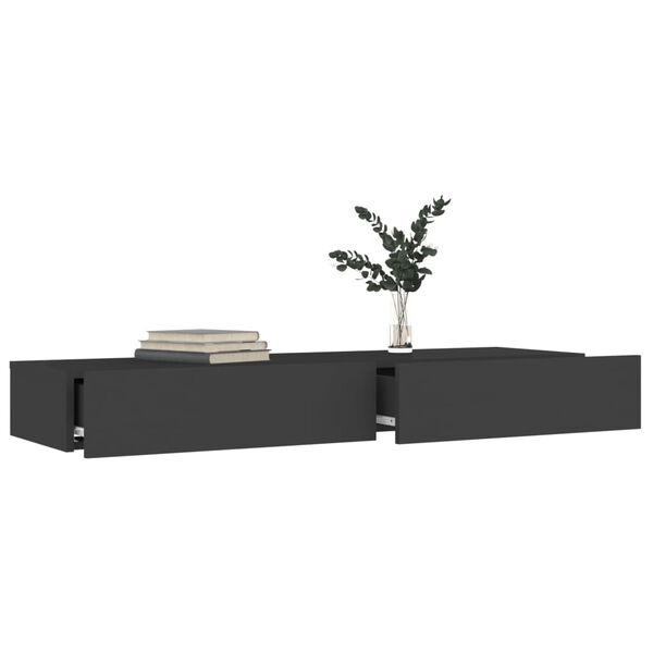 vidaXL Meuble TV avec lumi&egrave;res LED Gris 120x35x15,5 cm