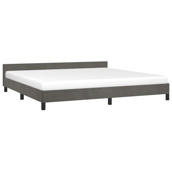 vidaXL Cadre de lit sans matelas gris fonc&eacute; 200x200 cm velours