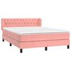 vidaXL Sommier &agrave; lattes de lit avec matelas Rose 140x190 cm Velours