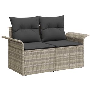 vidaXL Canapé de jardin Gris clair 141 x 62 x 69 cm polyrotin