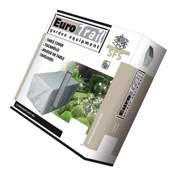 Eurotrail Housse de protection de table de jardin 255x110x75 cm Gris