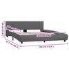 vidaXL Cadre de lit avec LED sans matelas Gris Similicuir 180x200 cm