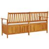 vidaXL Banc de rangement avec coussin 170 cm Bois d'acacia solide