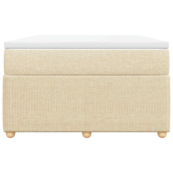 vidaXL Sommier &agrave; lattes de lit avec matelas Cr&egrave;me 120x200 cm Tissu