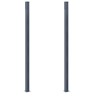 vidaXL Poteaux de clôture 2 pcs Gris foncé 185 cm Aluminium