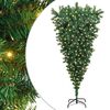 vidaXL Sapin de No&euml;l artificiel pr&eacute;-&eacute;clair&eacute; &agrave; l'envers Vert 180 cm PVC