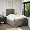 vidaXL Sommier &agrave; lattes de lit avec matelas taupe 120x190 cm tissu