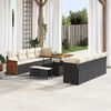 vidaXL Ensemble de canap&eacute; de jardin avec coussin 11 pcs Noir et Cr&egrave;me