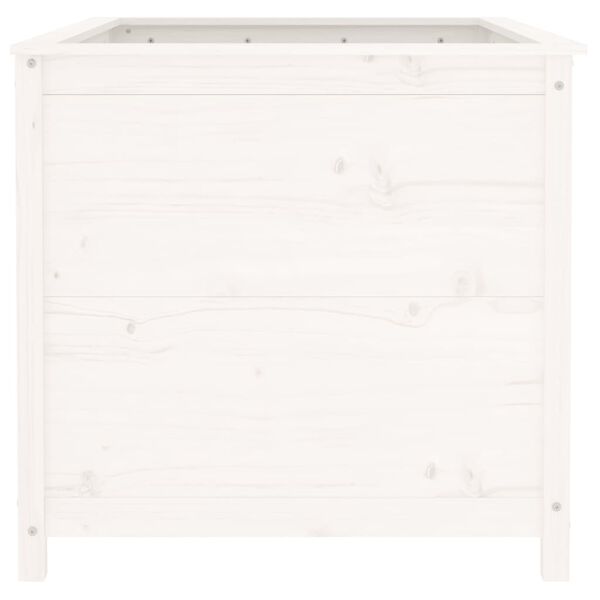 vidaXL Lit sur&eacute;lev&eacute; de jardin blanc 119,5x82,5x78cm bois de pin massif