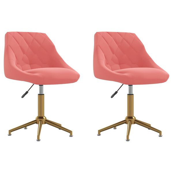 vidaXL Chaises pivotantes &agrave; manger lot de 2 rose velours