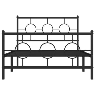 vidaXL Cadre de lit métal sans matelas avec pied de lit noir 107x203cm