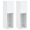 vidaXL Meubles TV avec lumi&egrave;res LED 2 pcs blanc 30,5x30x102 cm