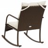 vidaXL Chaise &agrave; bascule de jardin avec coussins marron r&eacute;sine tress&eacute;e
