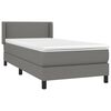 vidaXL Sommier &agrave; lattes de lit avec matelas Gris fonc&eacute; 90x200 cm Tissu