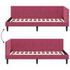 vidaXL Cadre de lit d'angle Bordeaux 100 cm x 200 cm Velours