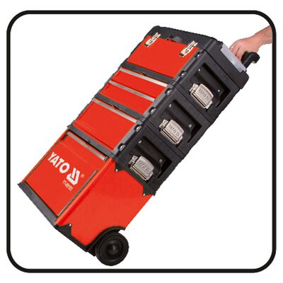 YATO Chariot à boîtes à outils avec 3 tiroirs 52x32x72 cm