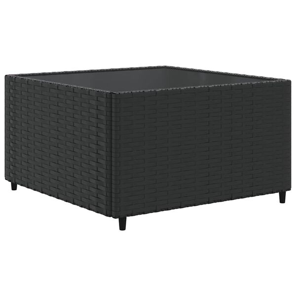 vidaXL Salon de jardin 8 pcs avec coussins noir résine tressée