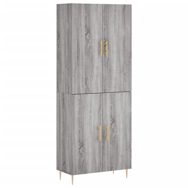 vidaXL Buffet haut Sonoma gris 69,5x34x180 cm Bois d'ing&eacute;nierie