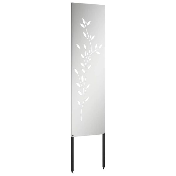 vidaXL &Eacute;cran de confidentialit&eacute; de jardin Floral Argent&eacute; 32 x 140 cm