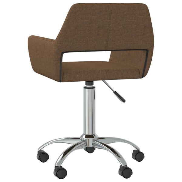 vidaXL Chaise pivotante de salle &agrave; manger Marron Tissu