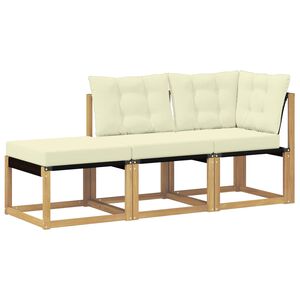 vidaXL Unit&eacute; de canap&eacute; sectionnel avec coussin 3 Pi&egrave;ce Blanc