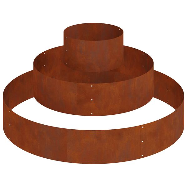 vidaXL Cache-pot de jardin Marron 120 x 120 x 20 cm Acier patin&eacute;