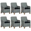 vidaXL Ensemble &agrave; manger de jardin 7 pcs Gris clair