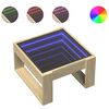 vidaXL Table basse avec LED infini ch&ecirc;ne sonoma 50x53x30 cm