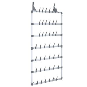 vidaXL &Eacute;tag&egrave;re &agrave; chaussures suspendue Argent&eacute; 66x13x139 cm