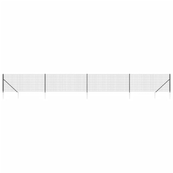 vidaXL Cl&ocirc;ture en treillis m&eacute;tallique et ancrage anthracite 0,8x10 m