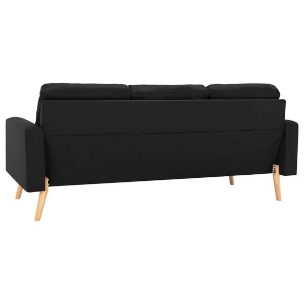 vidaXL Ensemble de canap&eacute;s 3 pcs Tissu Noir