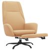 vidaXL Chaise de relaxation avec repose-pied Cr&egrave;me Tissu microfibre