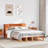 vidaXL Lit biblioth&egrave;que sans matelas cire marron 140x200cm bois massif