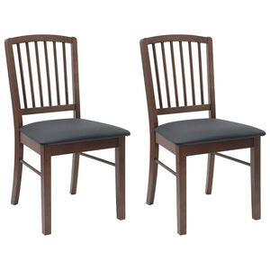 vidaXL Chaises de salle &agrave; manger 2 pc Bois de Caoutchouc Massif