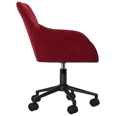 vidaXL Chaise pivotante de bureau Rouge bordeaux Velours